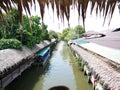 Klong Lat Mayom Floating Market, the old market in Thailand have a lot of eating food and dessert. Royalty Free Stock Photo