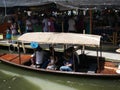 Klong Lat Mayom Floating Market, the old market in Thailand have a lot of eating food and dessert. Royalty Free Stock Photo