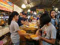 Klong Lat Mayom Floating Market, the old market in Thailand have a lot of eating food and dessert. Royalty Free Stock Photo