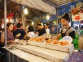 Klong Lat Mayom Floating Market, the old market in Thailand have a lot of eating food and dessert. Royalty Free Stock Photo