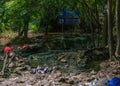 Klong Thom hot spring waterwall in Thailand Royalty Free Stock Photo