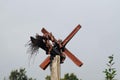 Klopotec bird scarer in austrian vineyard in summer, southern st