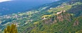 Kloster Saben castle on green Apls hills near Sabiona panoramic view