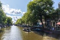 Kloveniersburgwal canal in Amsterdam, Netherlands Royalty Free Stock Photo