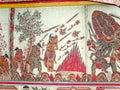 Possible fines like burning and killing are painted at the historic law pavillion in Klungkung