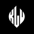 KLV circle letter logo design with circle and ellipse shape. KLV ellipse letters with typographic style. The three initials form a Royalty Free Stock Photo