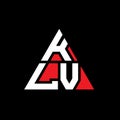KLV triangle letter logo design with triangle shape. KLV triangle logo design monogram. KLV triangle vector logo template with red Royalty Free Stock Photo