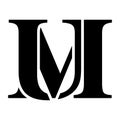 UM letter black logo icon template 1 Royalty Free Stock Photo