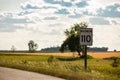 110 km maximum speed limit sign