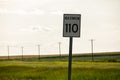 110 km maximum speed limit sign