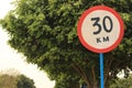 30KM sign road signal Royalty Free Stock Photo