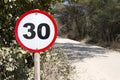 30KM sign road signal Royalty Free Stock Photo