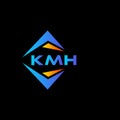 KMH abstract technology logo design on Black background. KMH creative initials letter logo concept