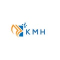 KMH credit repair accounting logo design on white background. KMH creative initials Growth graph letter logo concept. KMH business
