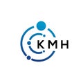 KMH letter technology logo design on white background. KMH creative initials letter IT logo concept. KMH letter design