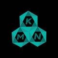 KMN creative minimalist letter logo. KMN unique vector initials alphabet letter logo design Royalty Free Stock Photo