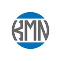 KMN letter logo design on white background. KMN creative initials circle logo concept. KMN letter design Royalty Free Stock Photo