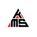 KMS triangle letter logo design with triangle shape. KMS triangle logo design monogram. KMS triangle vector logo template with red Royalty Free Stock Photo