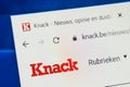 Knack.be Web Site. Selective focus.