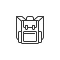 Knapsack, backpack line icon