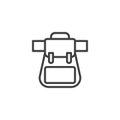 Knapsack, backpack line icon