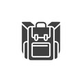 Knapsack, backpack vector icon