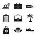 Knapsack icons set, simple style Royalty Free Stock Photo