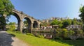 Knaresborough viaduct panorama, England