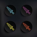 Knave dark badge color set icon. Simple thin line, outline vector of mythology icons for ui and ux, website or mobile application Royalty Free Stock Photo