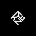 KNE letter logo design on black background. KNE creative initials letter logo concept. KNE letter design Royalty Free Stock Photo