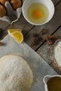 Kneaded dough by egg and spices Royalty Free Stock Photo