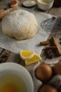 Kneaded dough with various ingredients Royalty Free Stock Photo