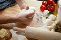 Kneading a dough Royalty Free Stock Photo