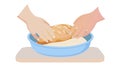 Kneading Dough Baking Vector Art, vector design Generative AI Royalty Free Stock Photo