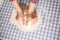 kneading dough for homemade bread, Royalty Free Stock Photo