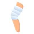 Knee bandage icon, cartoon style