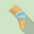 Knee bandage icon flat vector. Injury accident