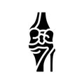 knee bone glyph icon vector illustration