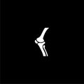 Knee bone icon isolated on dark background