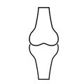 Knee bones icon. human knee joint