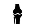 Knee bones vector. Human bone and joint icon.