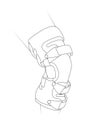 Knee brace sketch vector illustration