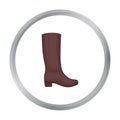 Knee high boots icon in cartoon style isolated on white background. Shoes symbol stock