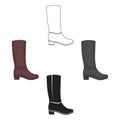 Knee high boots icon in cartoon style isolated on white background. Shoes symbol stock vector illustration. Royalty Free Stock Photo