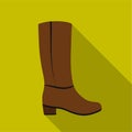 Knee high boots icon in flat style isolated on white background. Shoes symbol stock vector illustration. Royalty Free Stock Photo