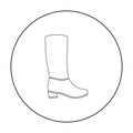 Knee high boots icon in outline style isolated on white background. Shoes symbol stock vector illustration. Royalty Free Stock Photo