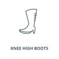 Knee high boots vector line icon, linear concept, outline sign, symbol