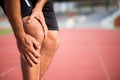 Knee Injuries. young sport man with strong athletic legs