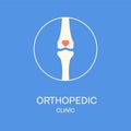 Knee joint bones orthopedics clinic medical emblem