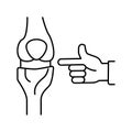 knee-joint radiology line icon vector illustration flat